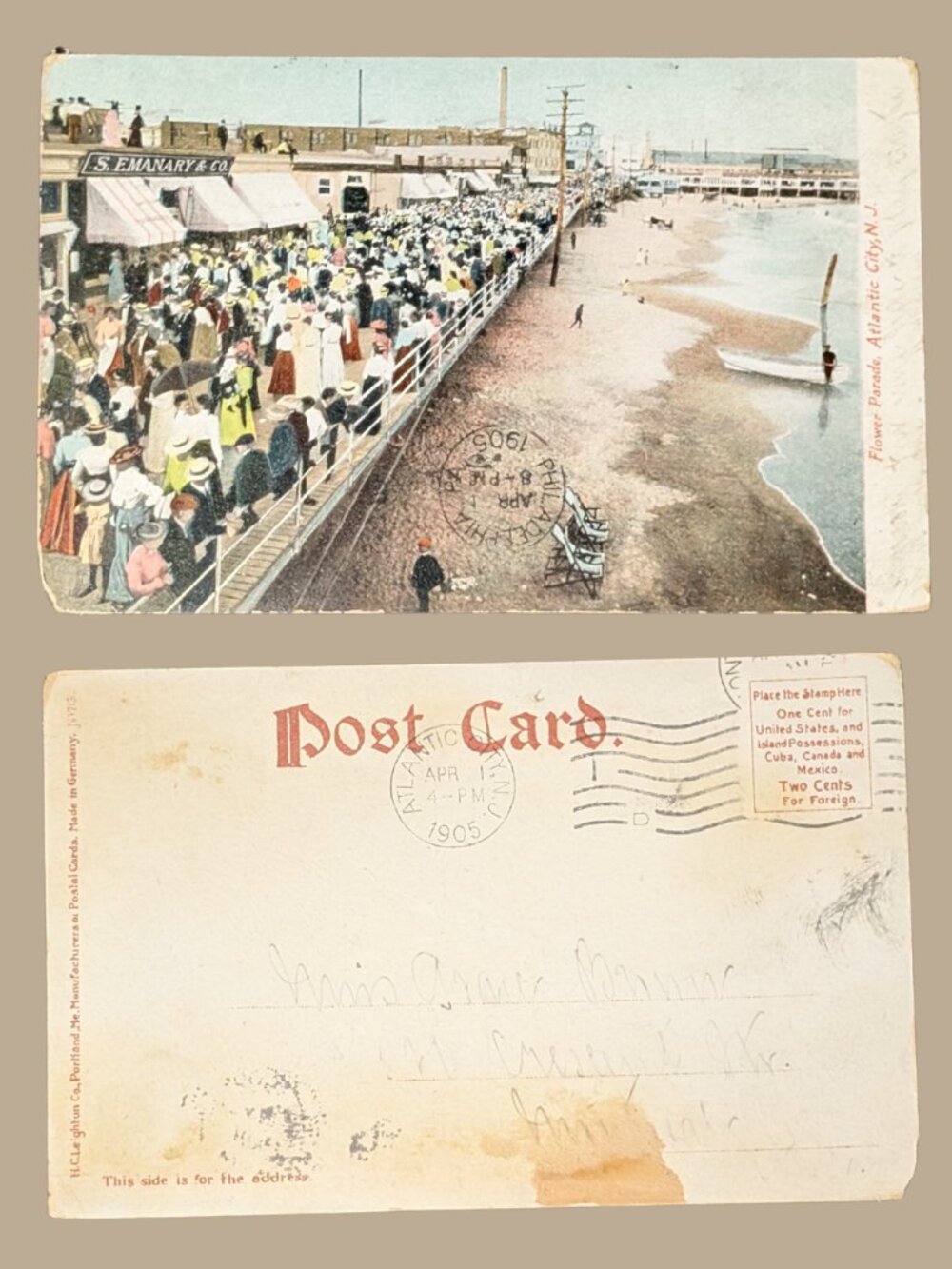 10/$25 Vintage Postmarked American New Jersey Seaside Parade Postcard No Stamp